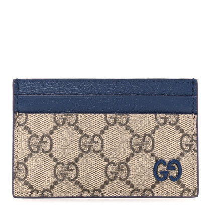 Gucci GG Supreme Monogram Bi-Color Card Holder Beige Ebony Royale 1 of 7