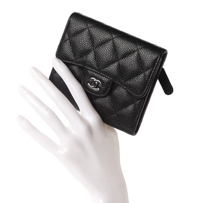 Chanel Caviar Quilted Compact Flap Wallet Black 2 of 8
