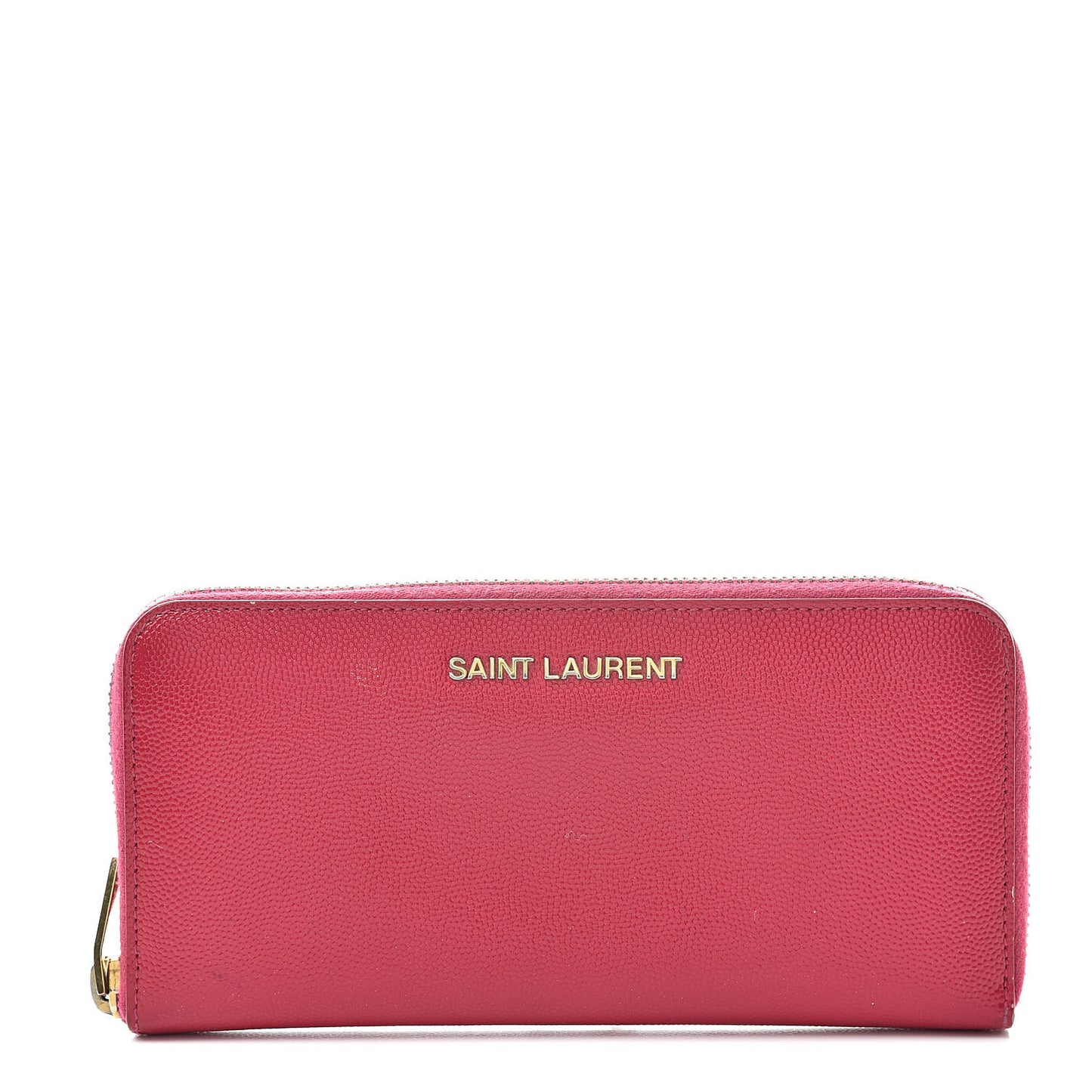 Patent Grain De Poudre Classic Letters Zip Around Wallet Bubblegum
