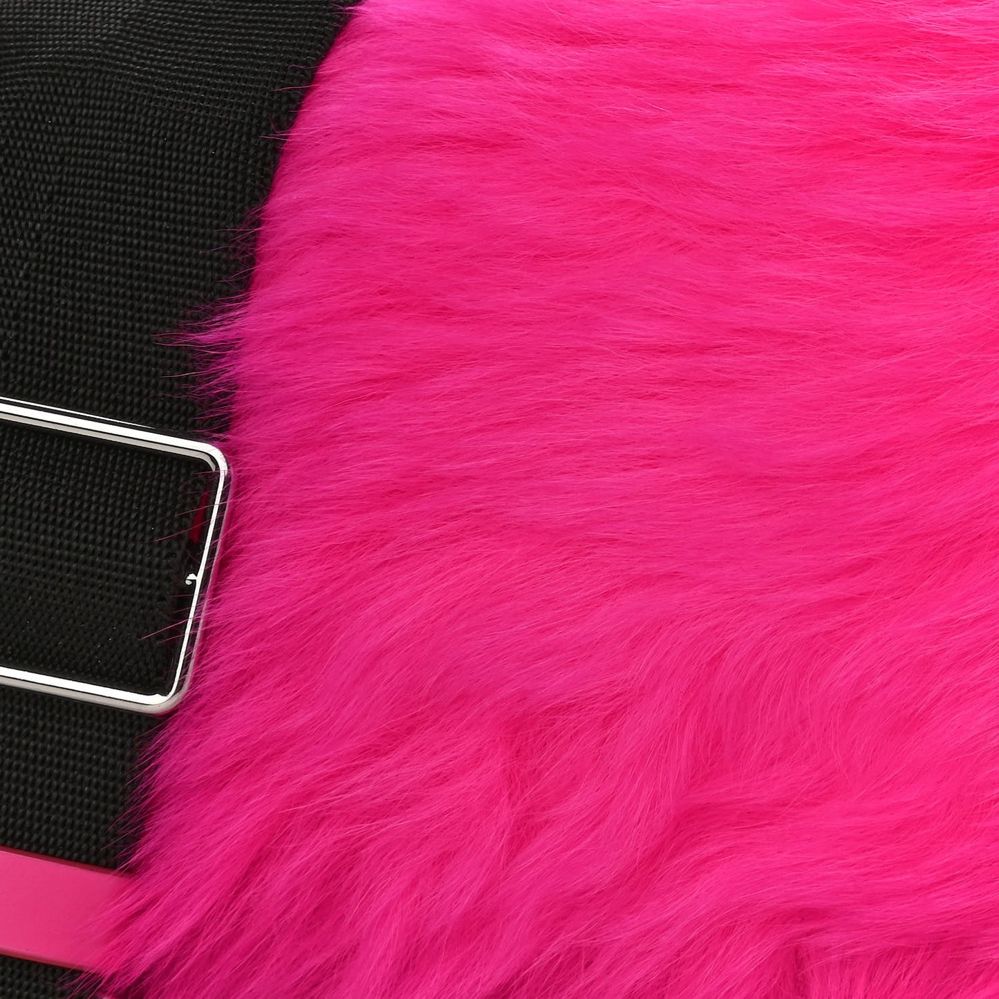 Shearling Calfskin Ray Baguette Crossbody Neon Pink