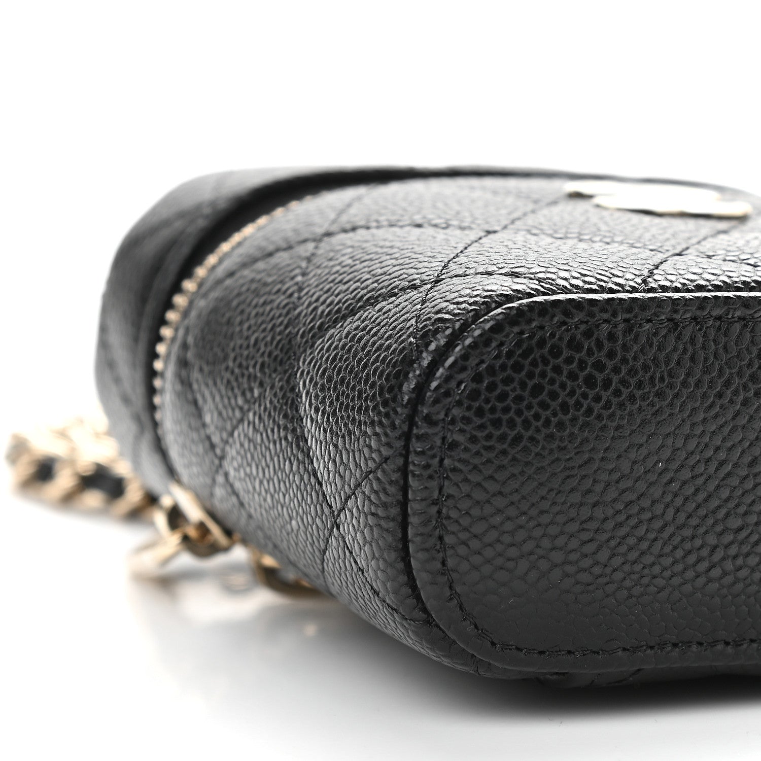 Chanel Caviar Quilted Small Handle With Care Vanity Case With Chain Black 8 of 9