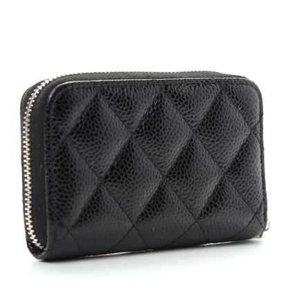 Chanel Caviar Quilted Zip Coin Purse Black 3 of 9
