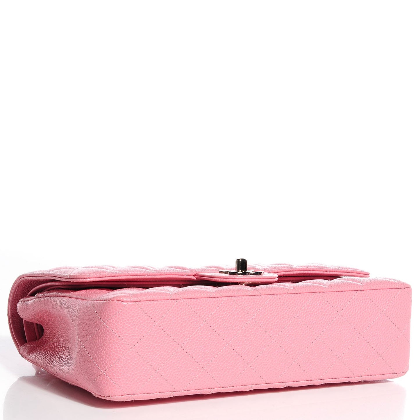 Caviar Quilted Medium Double Flap Pink