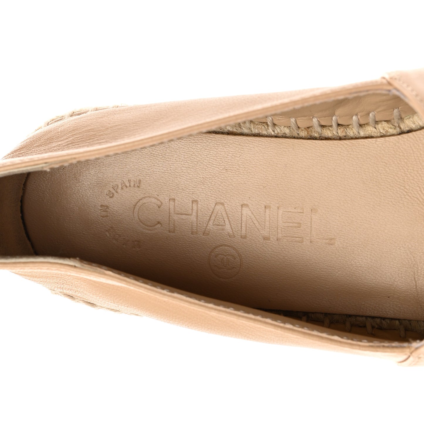 Lambskin CC Espadrilles 35 Beige Black