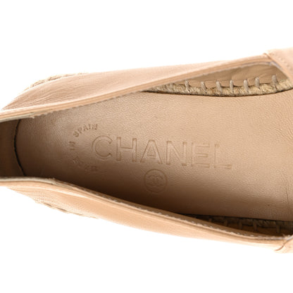 Chanel Lambskin CC Espadrilles 35 Beige Black 7 of 11