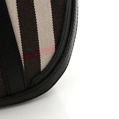 Burberry Bridle Calfskin House Check Small Orchard Bowling Bag Black 17 of 19