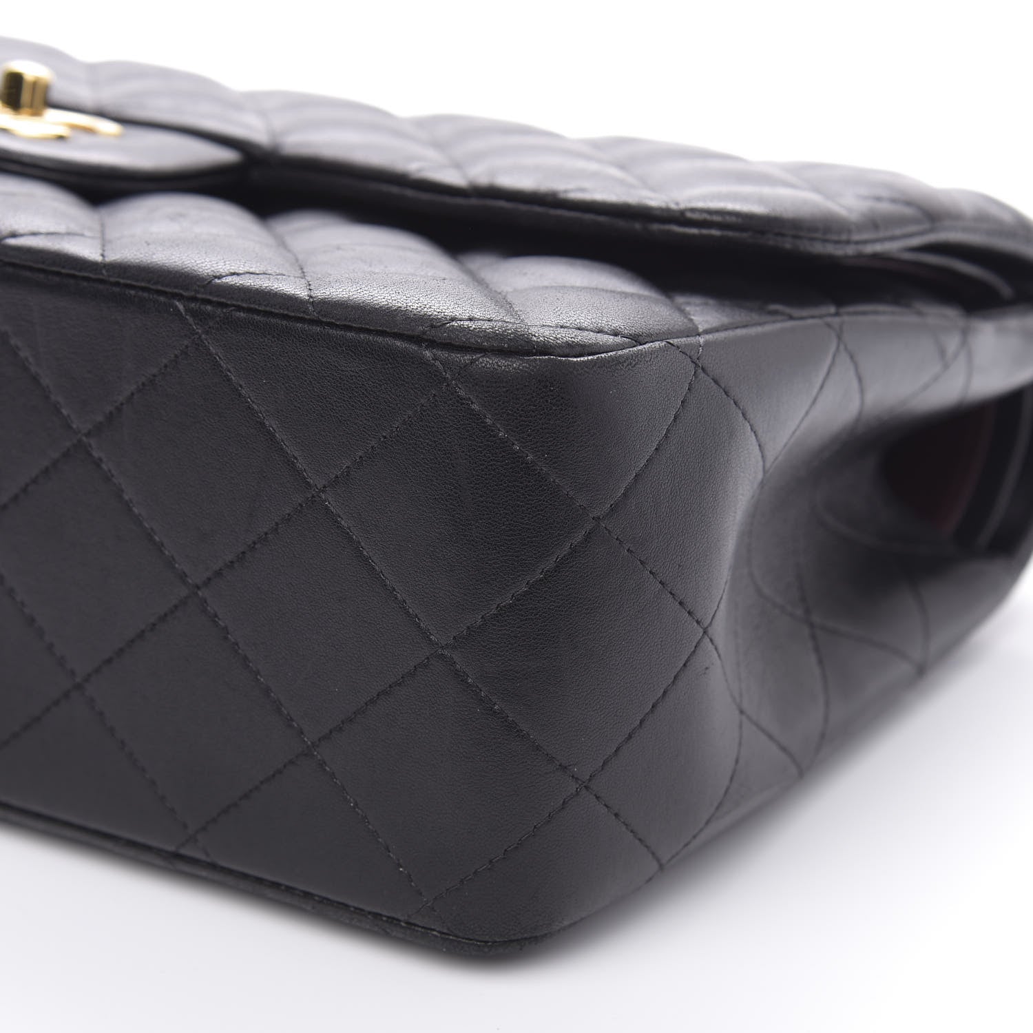 Chanel Lambskin Quilted Jumbo Double Flap Black 9 of 18