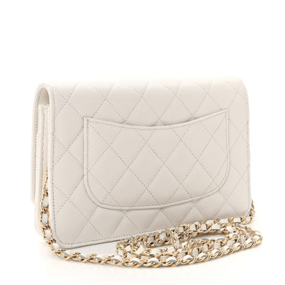 Chanel Caviar Quilted Enamel Coco Casino Wallet On Chain WOC White 3 of 12