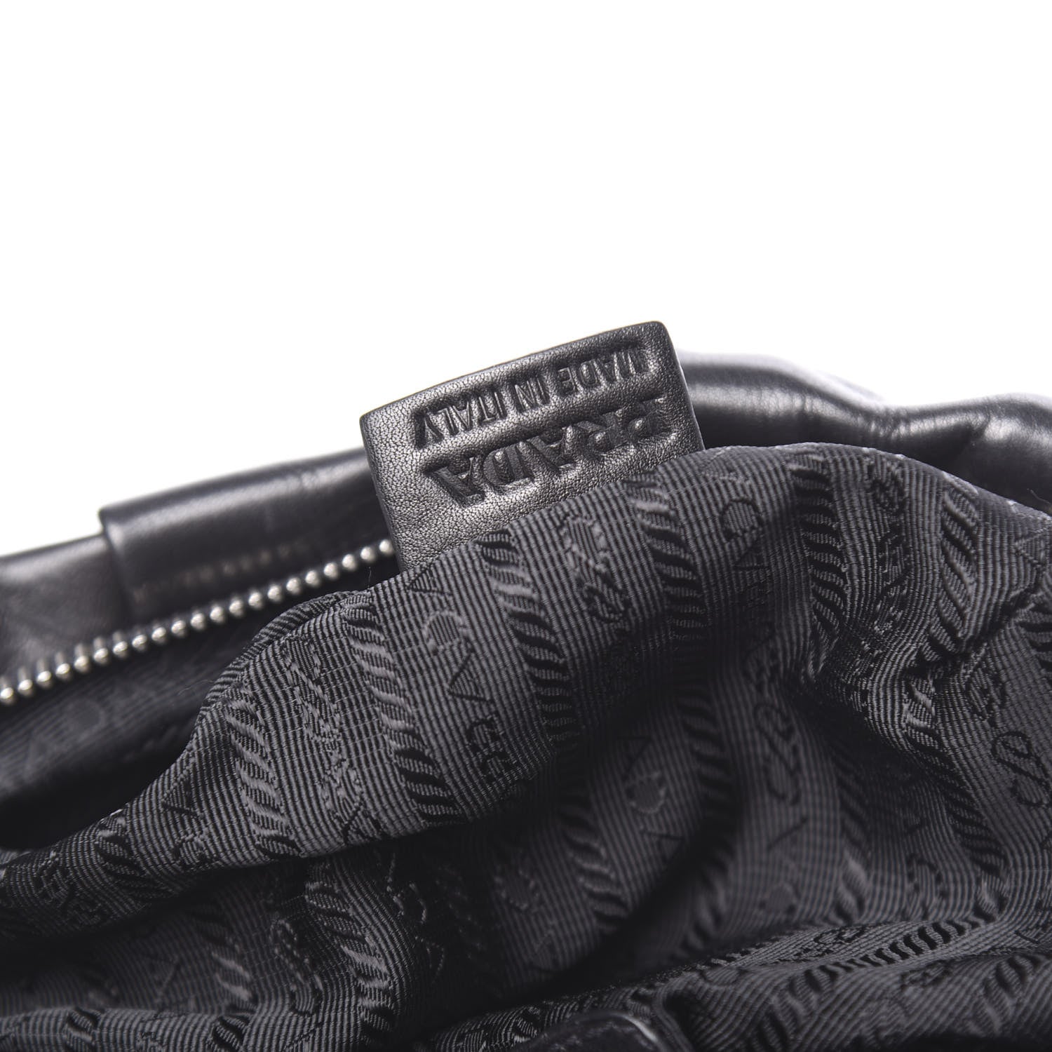 Prada Soft Calfskin Pleated Hobo Black 7 of 11