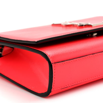Saint Laurent Patent Grain de Poudre Small Monogram Kate Satchel Neon Pink 8 of 9