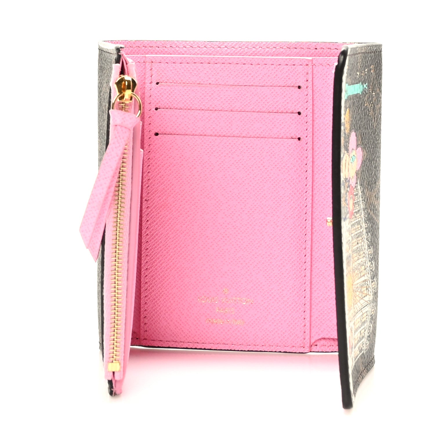 Louis Vuitton Monogram 2022 Christmas Animation Paris Victorine Wallet Pink 6 of 7