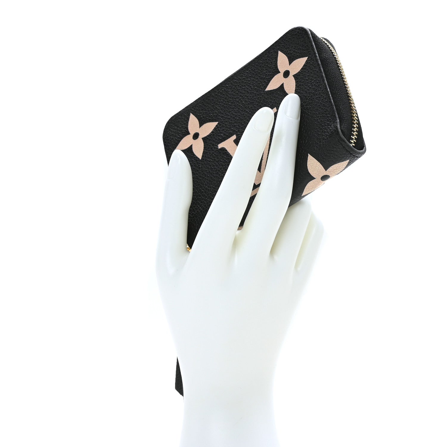Louis Vuitton Empreinte Monogram Giant Zippy Coin Purse Black Beige 2 of 6