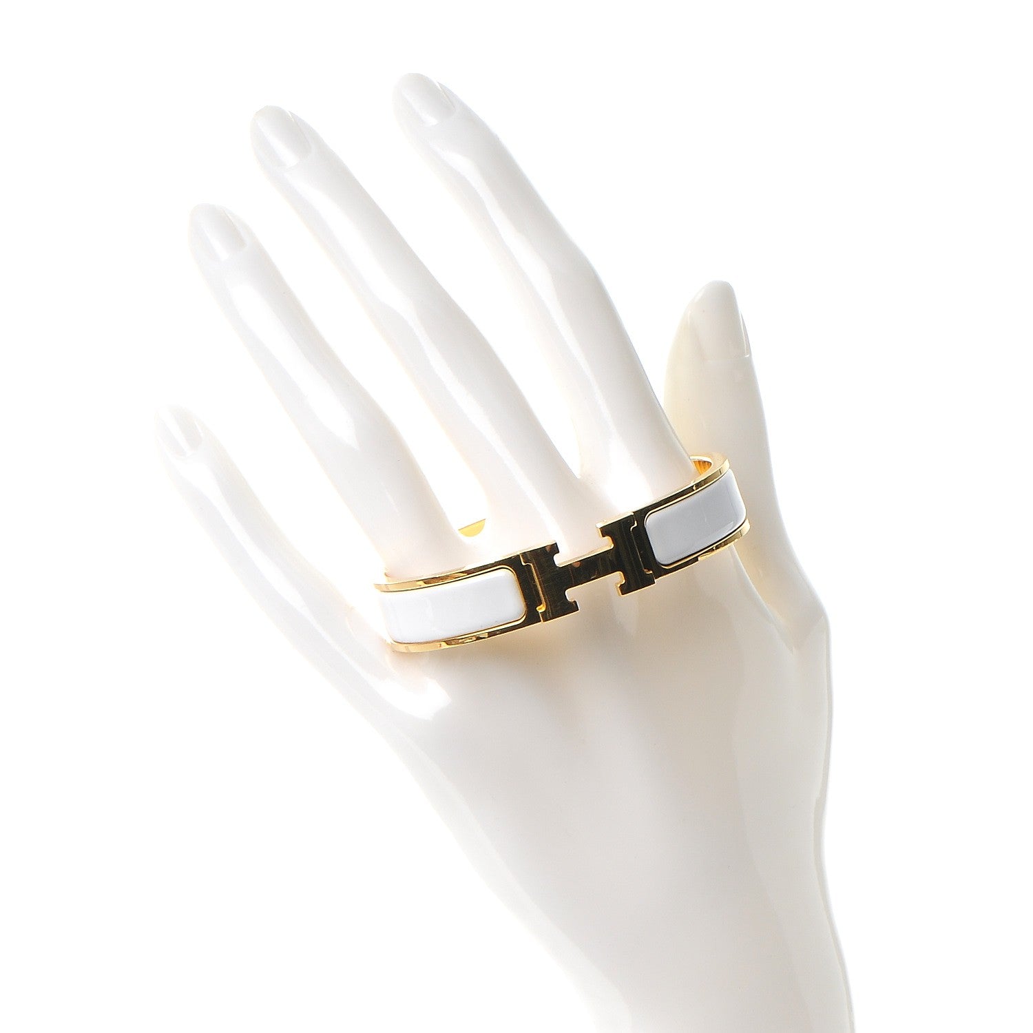 Hermes Enamel Narrow Clic Clac H Bracelet PM White 2 of 5
