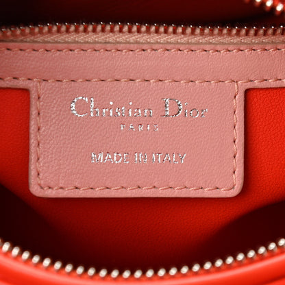 Christian Dior Lambskin Cannage Tri-Color Medium Lady Dior Orange Riviera Fuchsia Cosmopolitan Lipstick Natural 5 of 10