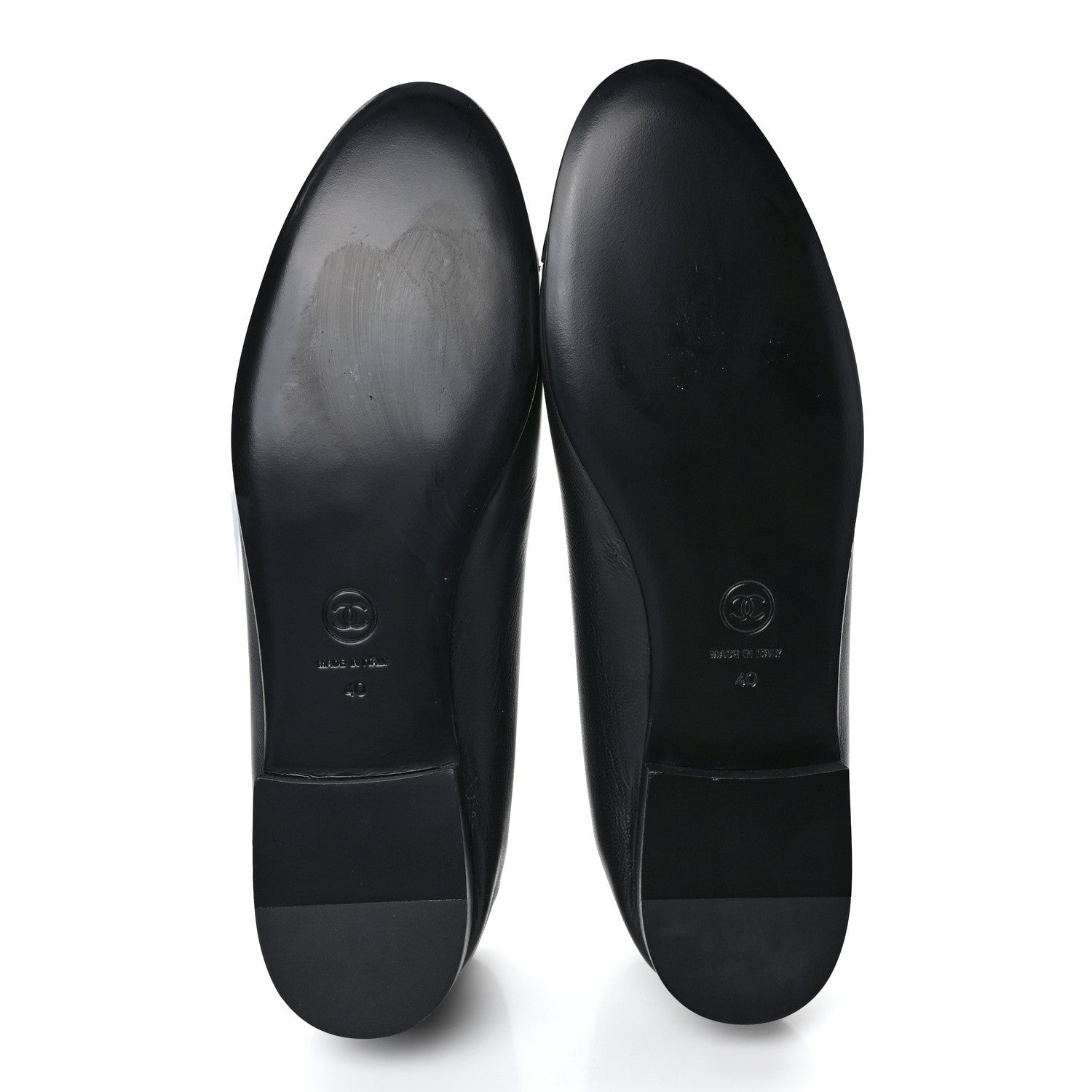 Chanel Lambskin Patent Cap Toe Ballerina Flats 40 Black 5 of 9