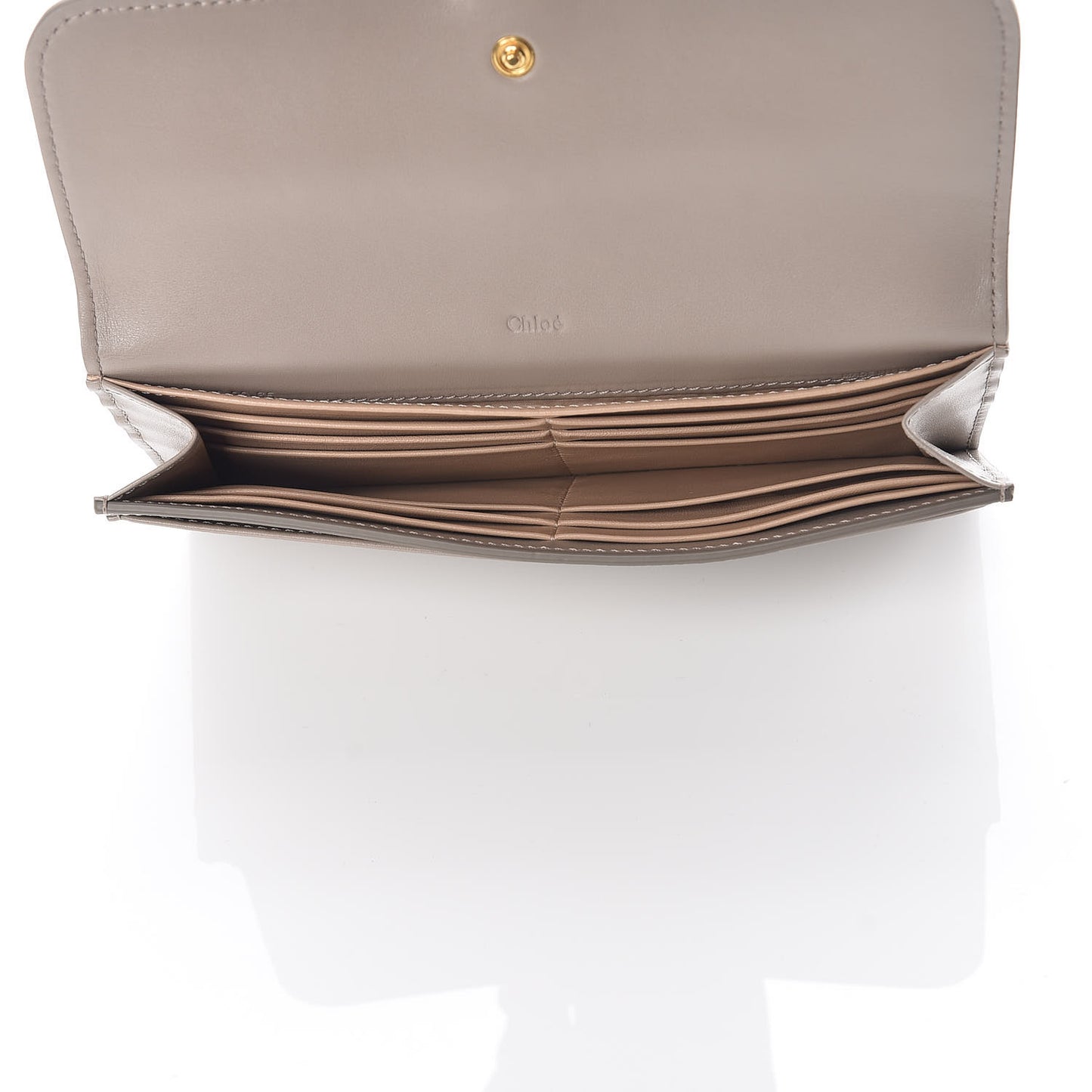 Smooth Calfskin Tess Long Wallet Motty Grey