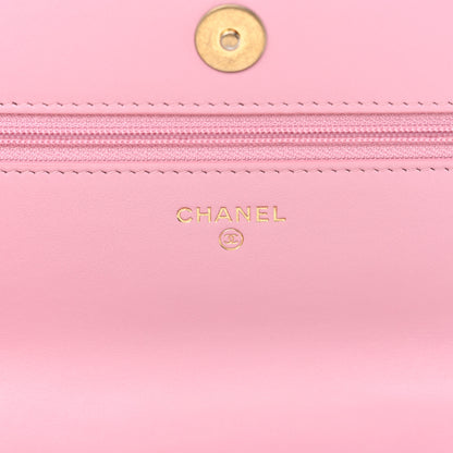 Chanel Shiny Caviar Quilted Pick Me Up Wallet On Chain WOC Pink 6 of 12