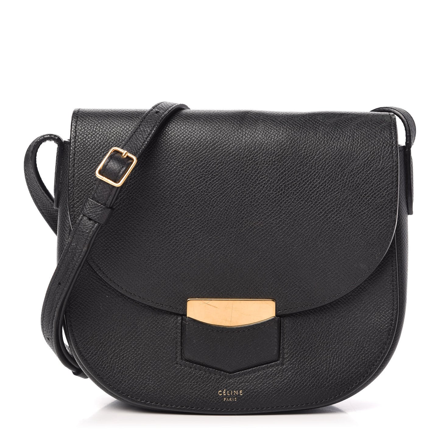 Baby Grained Calfskin Small Trotteur Black
