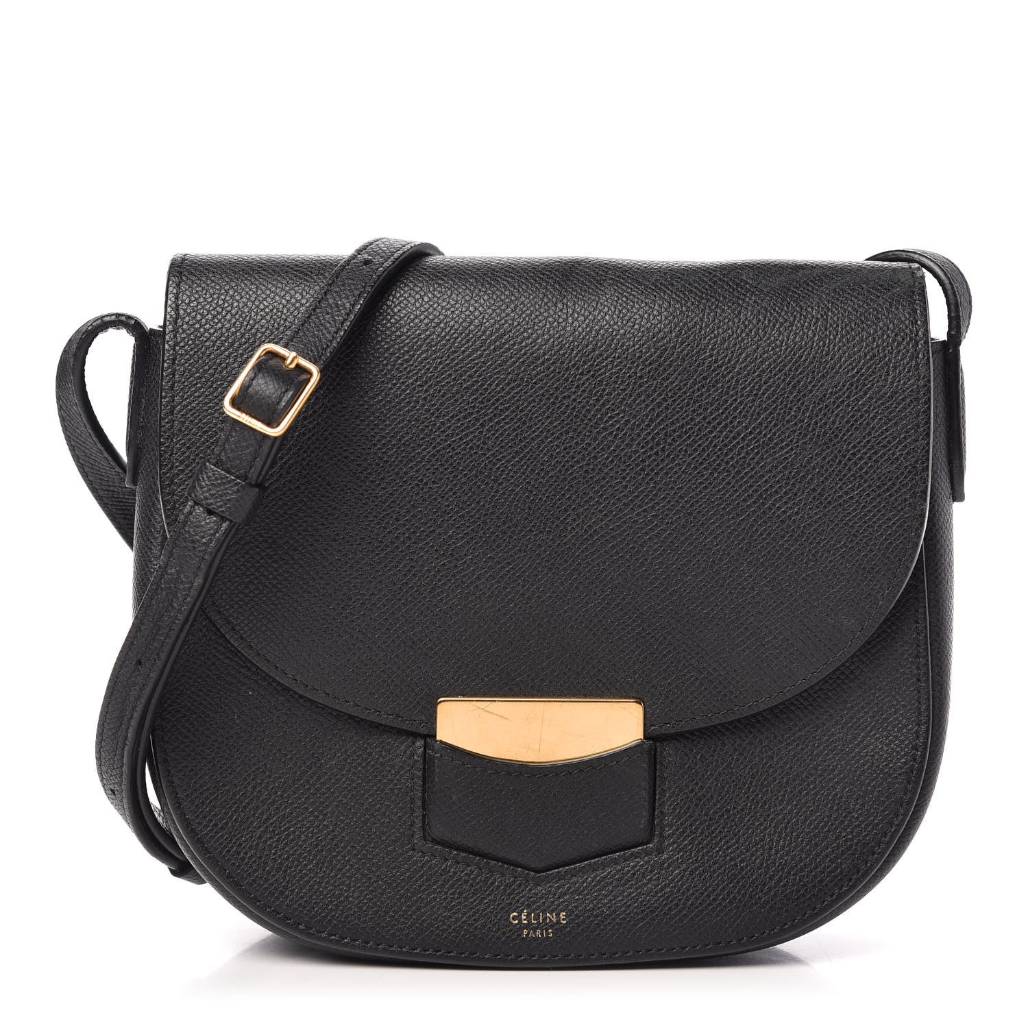 Celine Baby Grained Calfskin Small Trotteur Black 1 of 11