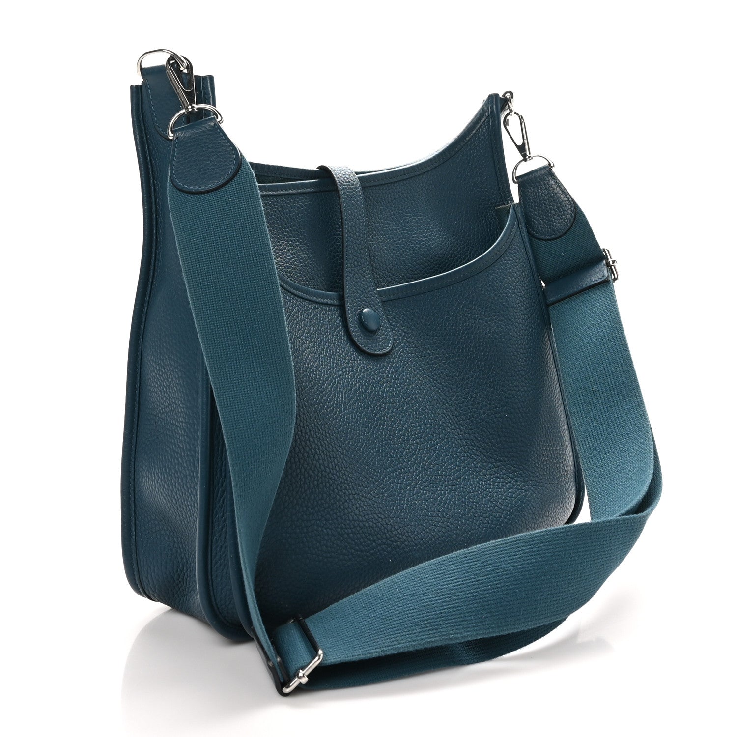 Hermes Taurillon Clemence EVELYNE III GM Vert Bosphore 3 of 10