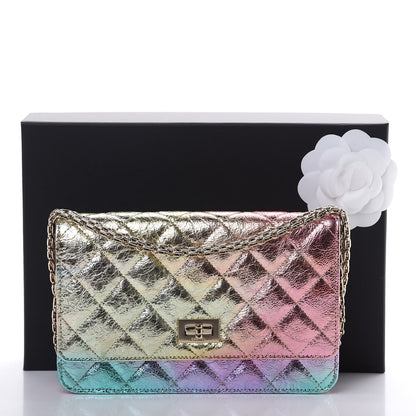 Chanel Metallic Goatskin Quilted 2.55 Reissue Wallet on Chain WOC Multicolor 11 of 11