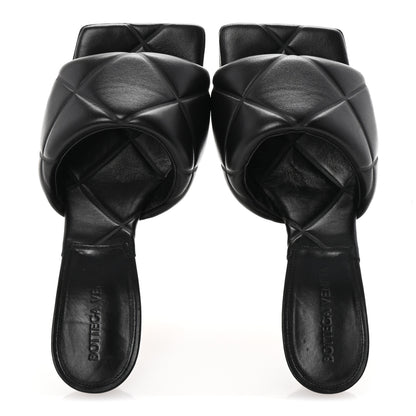 Bottega Veneta Nappa Quilted Rubber Lido Mule Sandals 35.5 Black 2 of 8