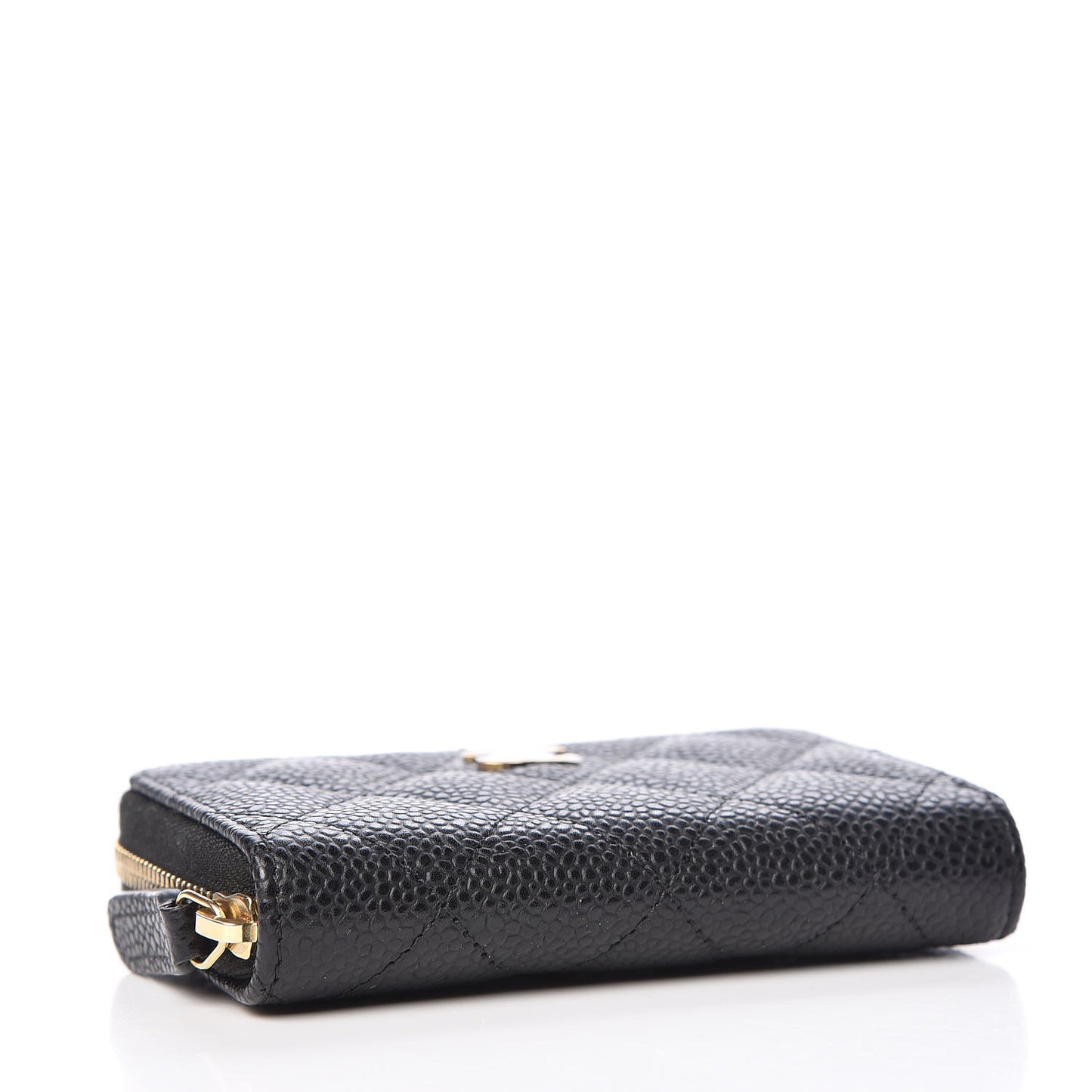 Caviar Quilted Zip Coin Purse Black