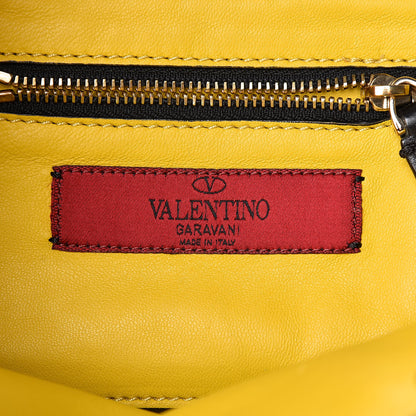 Valentino Garavani Vitello Mini Rockstud Tote Yellow Black 6 of 12