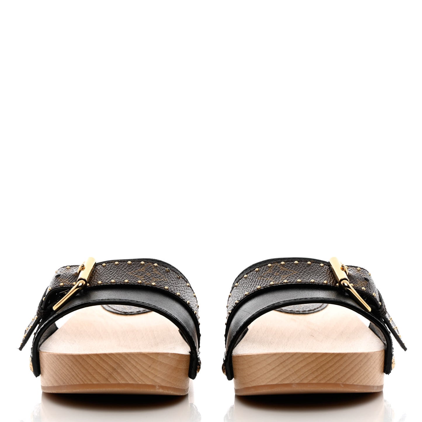 Calfskin Monogram Cottage Mules 38 Black