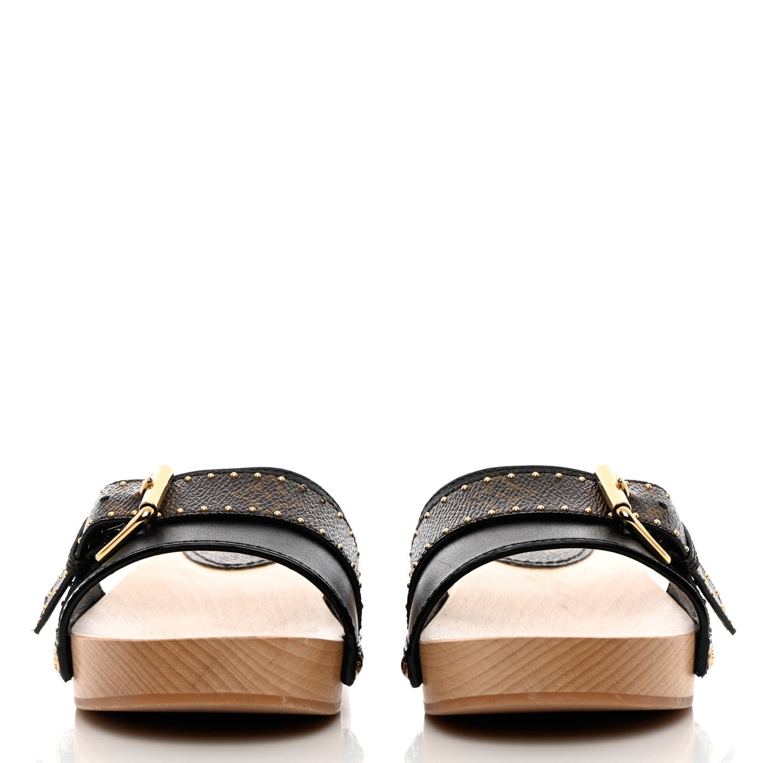 Louis Vuitton Calfskin Monogram Cottage Mules 38 Black 2 of 10