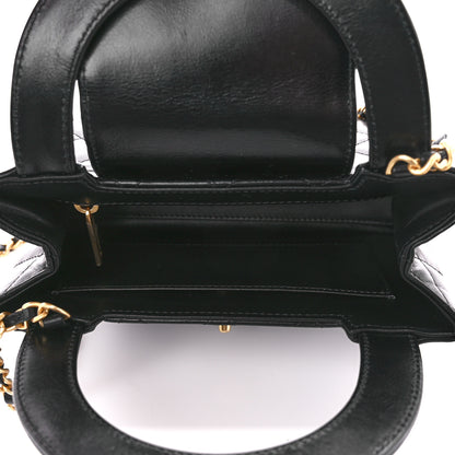 Chanel Shiny Aged Calfskin Quilted Nano Kelly Shopper Black 5 of 11