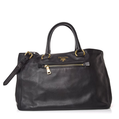 Prada Soft Calf Shopping Tote Black 1 of 10
