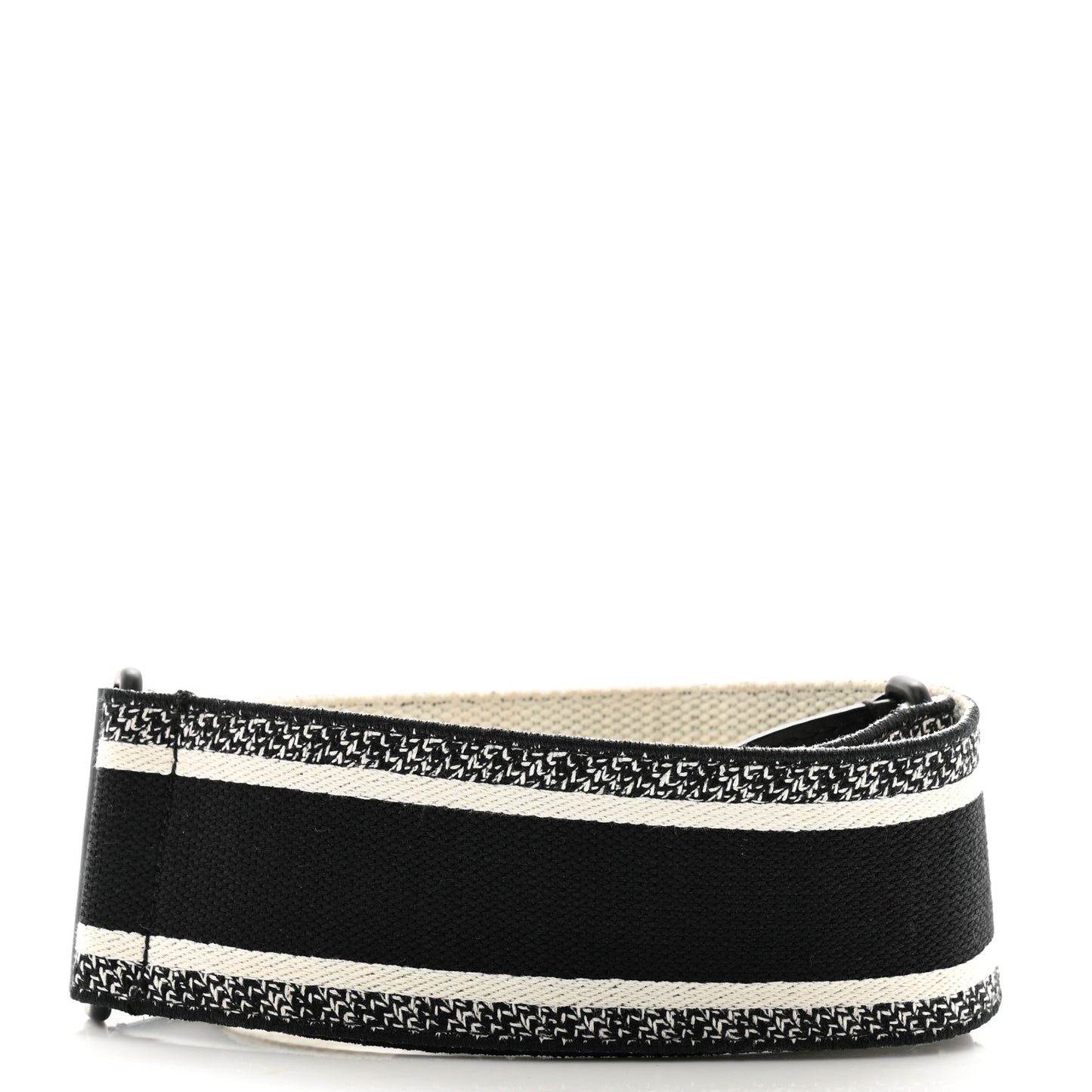 Canvas Embroidered Shoulder Strap Black White
