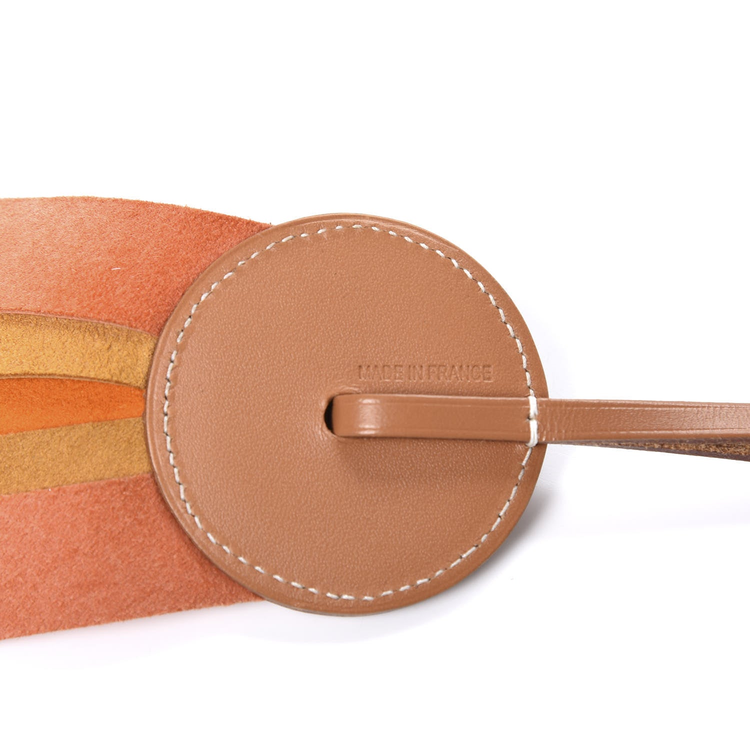Hermes Vache Hunter Milo Lambskin Paddock Flot Bag Charm Orange Natural Buttercup Prawn Pink 3 of 4