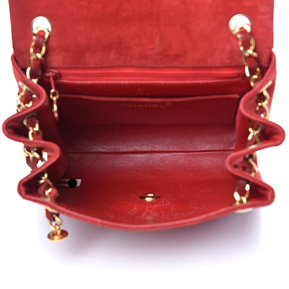 Chanel Suede Quilted Mini Square Flap Red 5 of 17