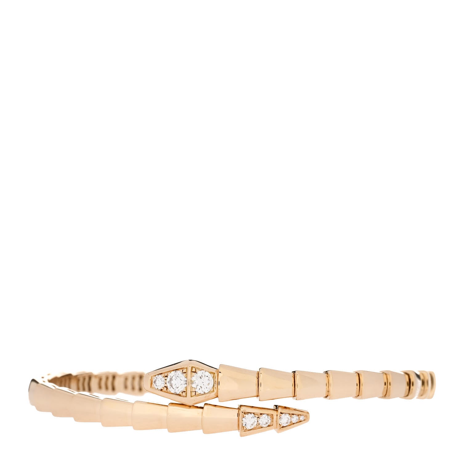Bulgari 18K Yellow Gold Diamond Serpenti Viper Bracelet M 1 of 4