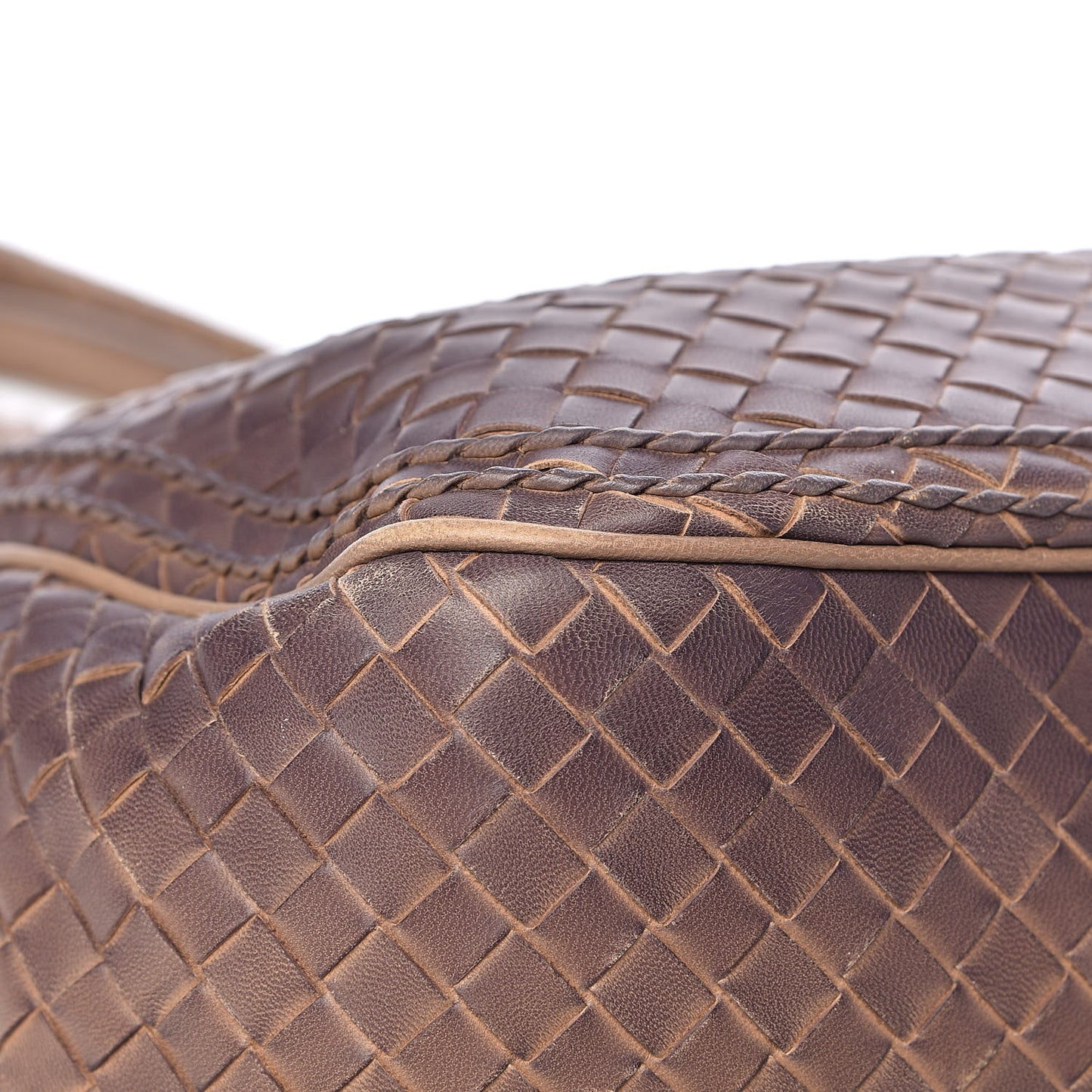 Nappa Intrecciato Ombre Shoulder Bag Camel
