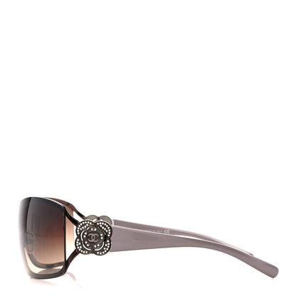 Chanel Swarovski Crystal Camellia CC Sunglasses 4164-B Bronze 3 of 7