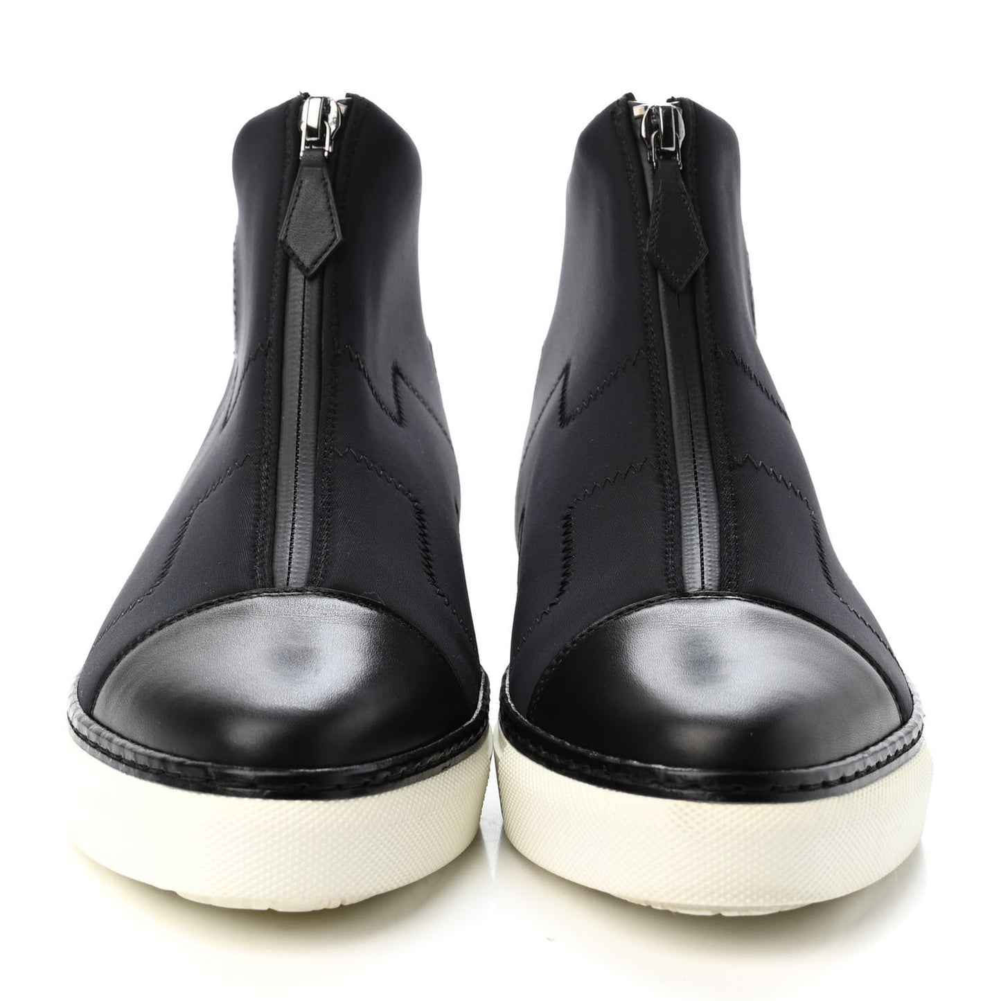 Technical Canvas Calfskin Mens Paddle Sneakers 38 Black