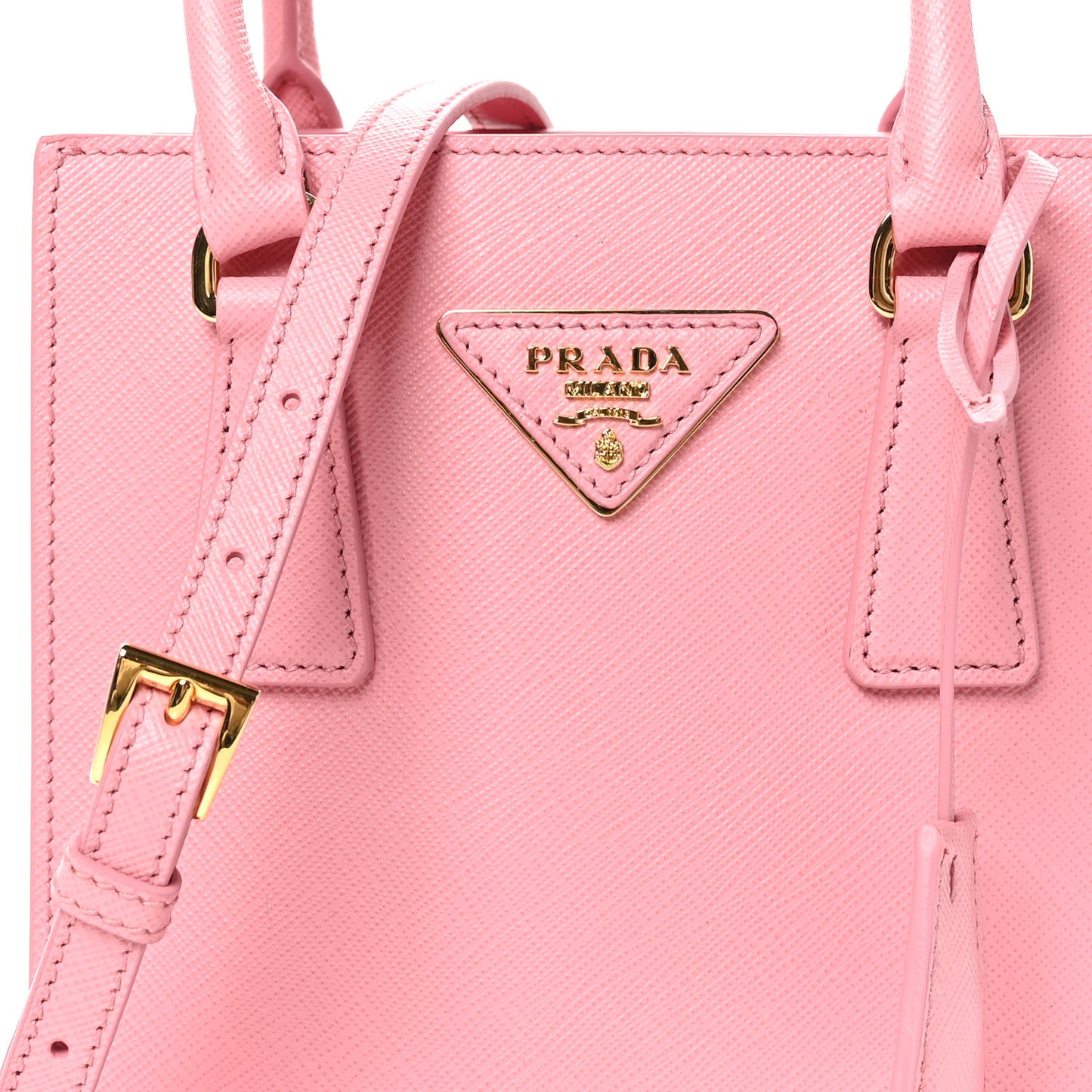 Saffiano Lux Metal Triangle Handbag Pelato