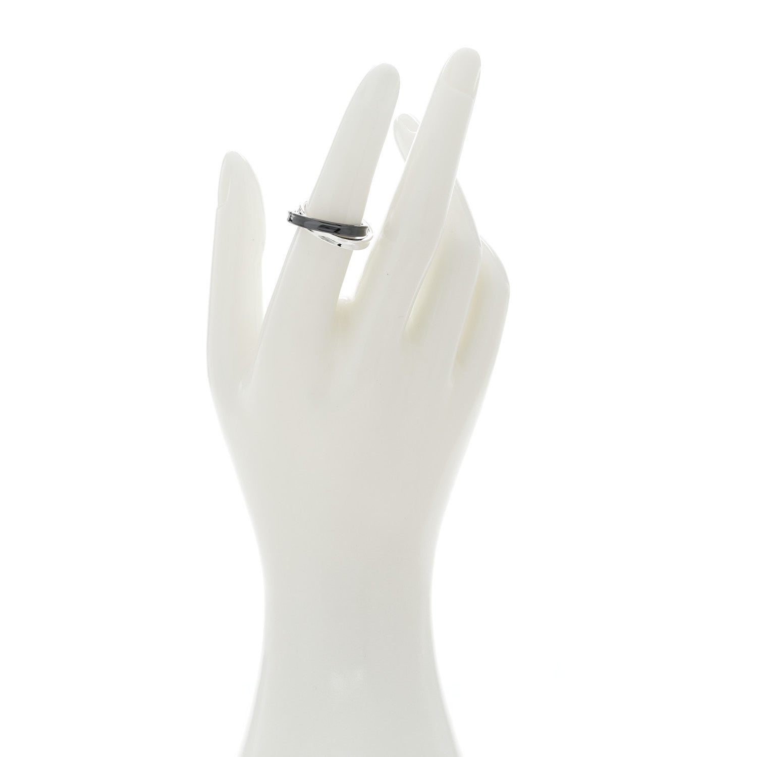 Tiffany Sterling Silver Titanium 1837 Interlocking Ring 49 4.75 2 of 6