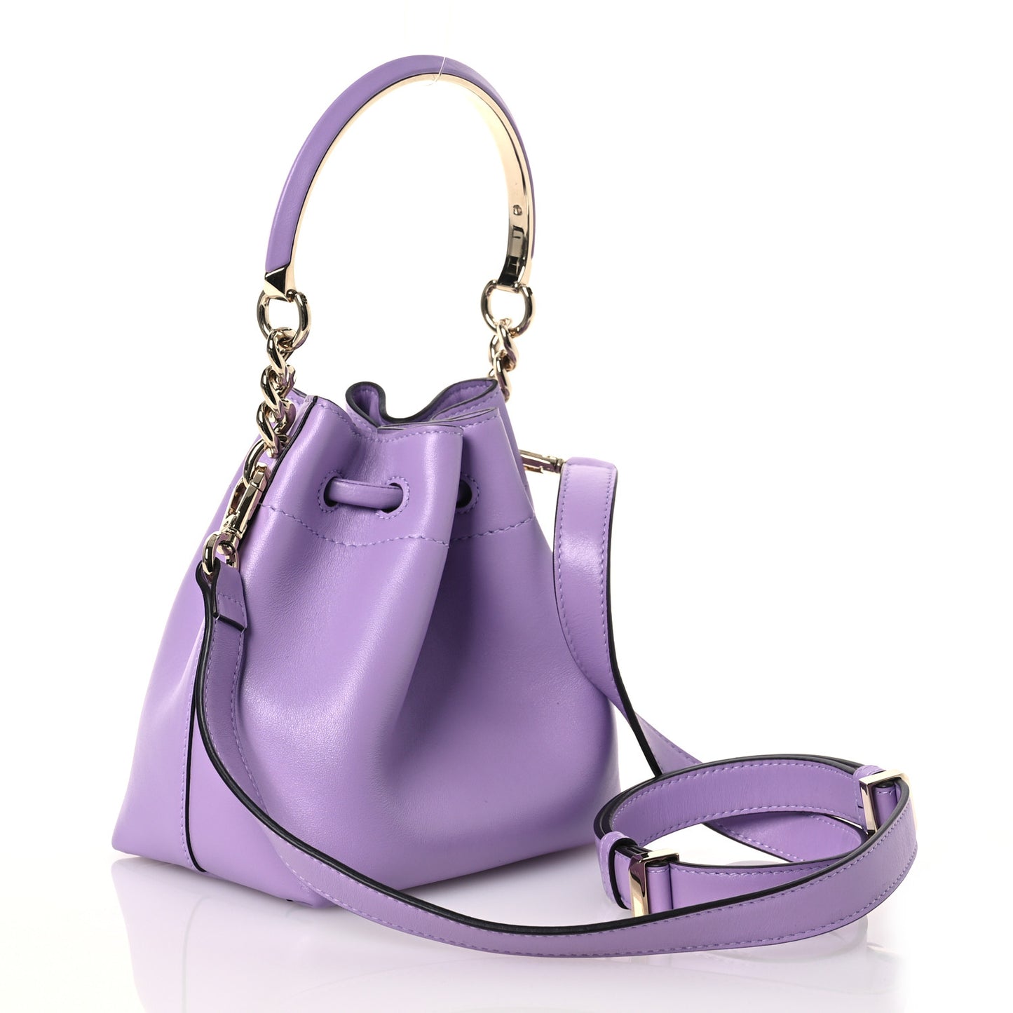 Smooth Shiny Calfskin Bon Bon Bucket Bag Wisteria