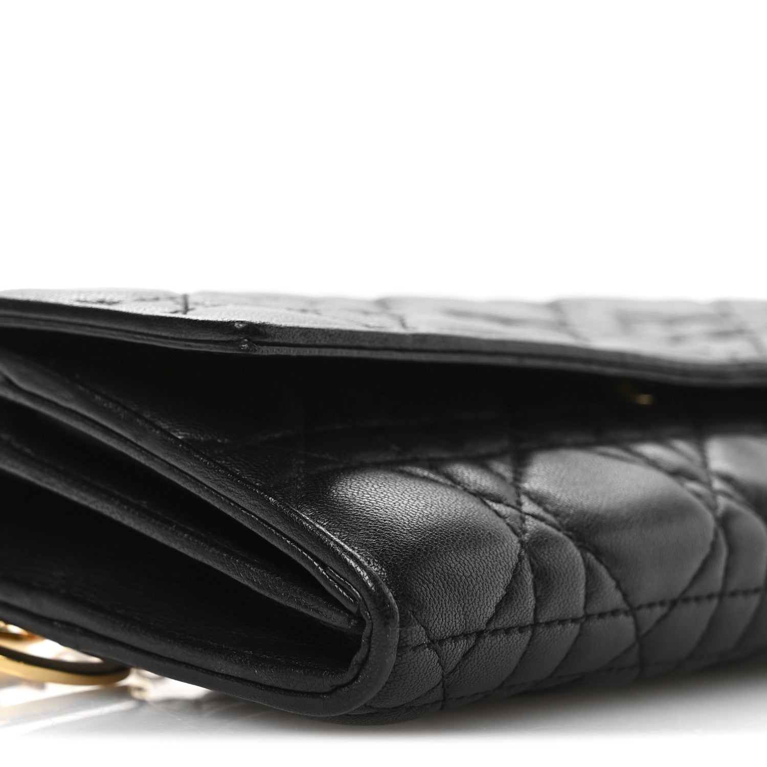 Christian Dior Lambskin Cannage Rendez-vous Chain Wallet Black 9 of 10