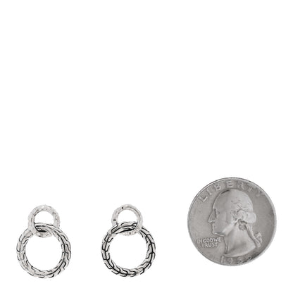 John Hardy Sterling Silver Carved Chain Interlink Stud Earrings 2 of 6