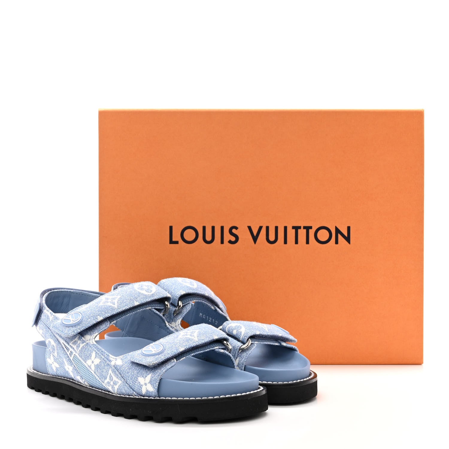 Louis Vuitton Monogram Denim Paseo Flat Comfort Sandals 38 Light Blue 3 of 11