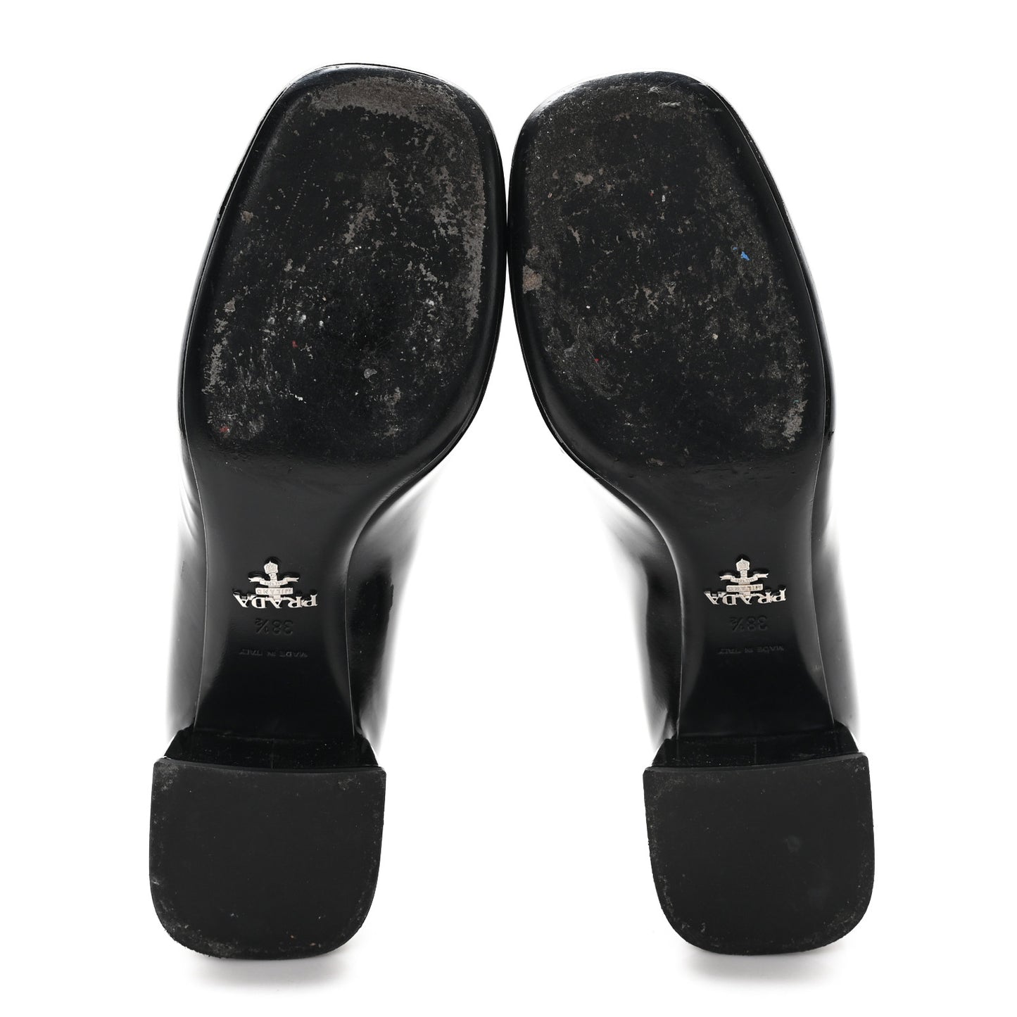 Vernice Metal Triangle Logo 45mm Loafer Pumps 38.5 Black