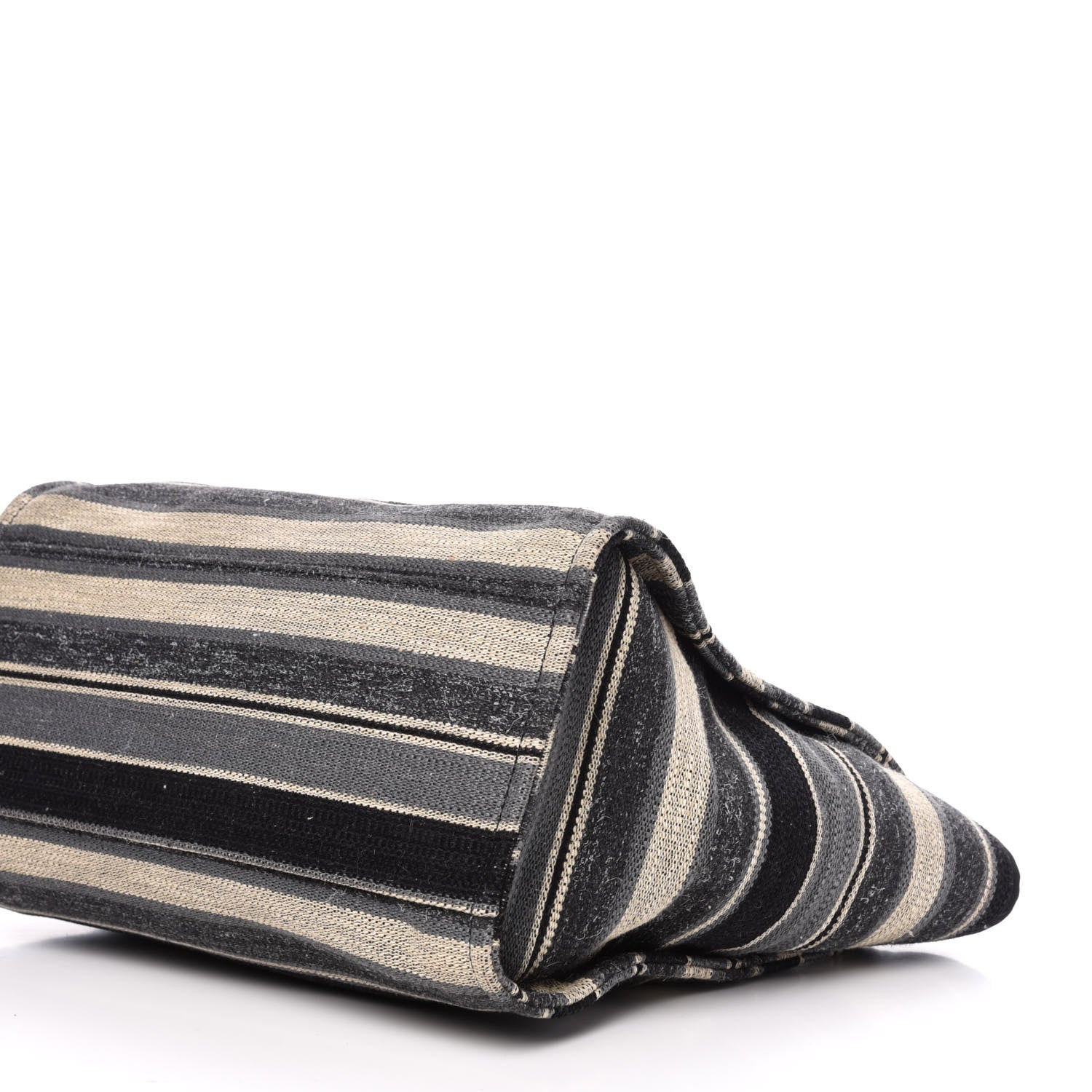 Chanel Striped Canvas Medium Deauville Tote Black 9 of 12