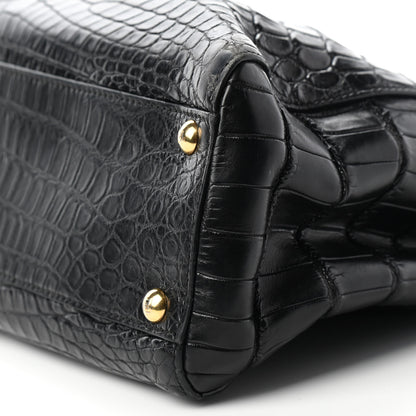Fendi Crocodile Medium Peekaboo Iconic Satchel Black 10 of 10