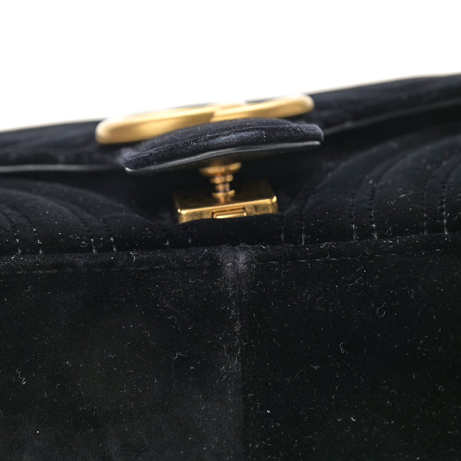 Gucci Velvet Matelasse Small GG Marmont Shoulder Bag Black 11 of 12