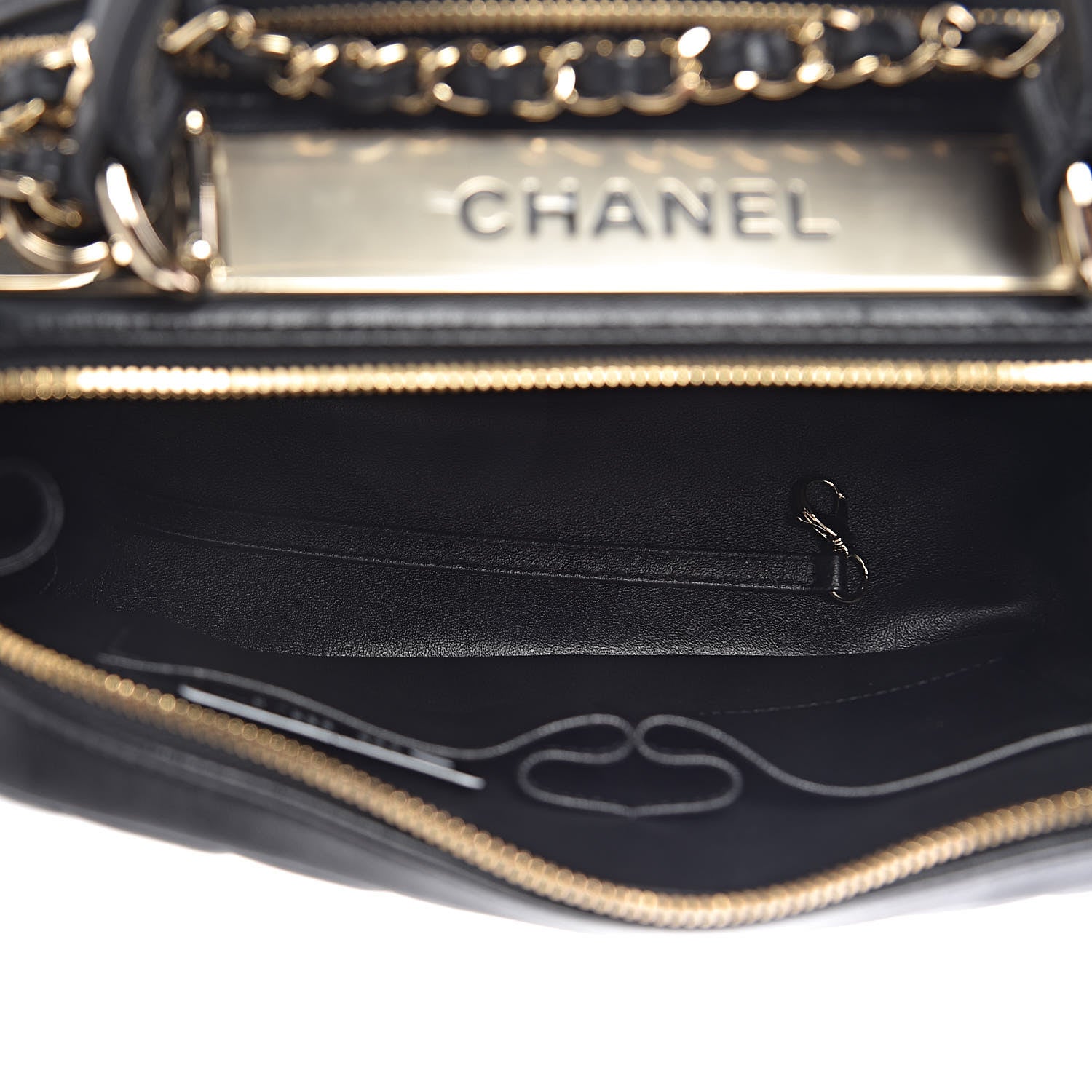 Chanel Lambskin Chevron Quilted Small Trendy CC Bowling Bag Black 5 of 14